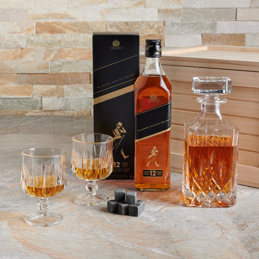 Whiskey & Decanter Set Gift Crate, liquor gift baskets, gourmet gift baskets, gift baskets, gourmet gifts