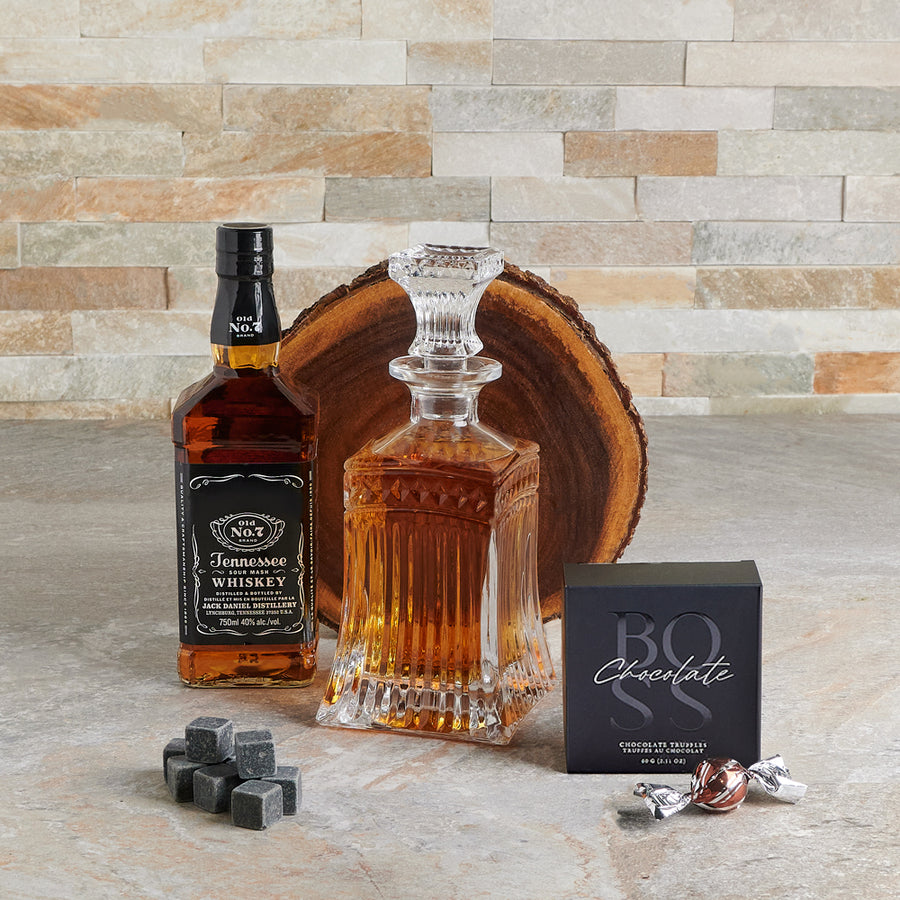 Bold Chocolate & Decanter Liquor Gift Set, liquor gift, liquor, decanter gift, decanter, chocolate, chocolate gift