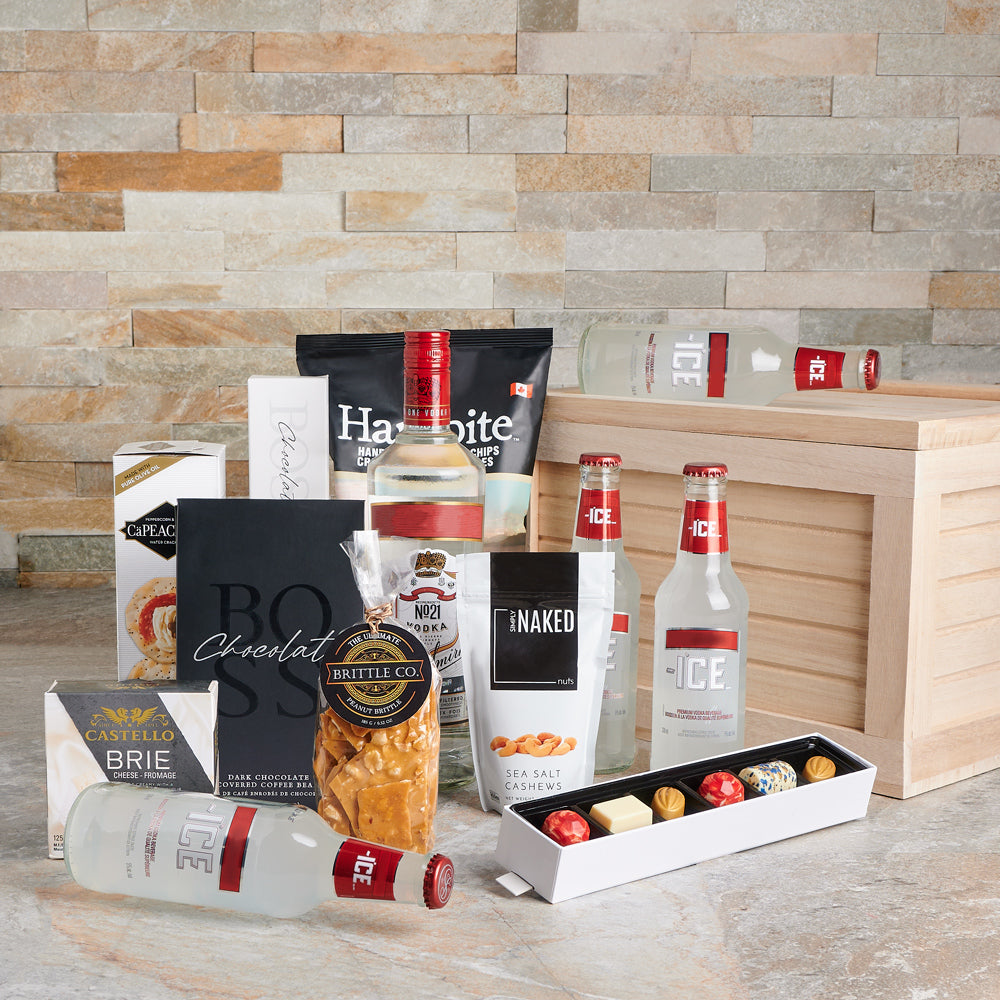 Coolers & Refreshments Liquor Gift Set, liquor gift, liquor, chocolate, gourmet gift, chocolate gift, smirnoff ice