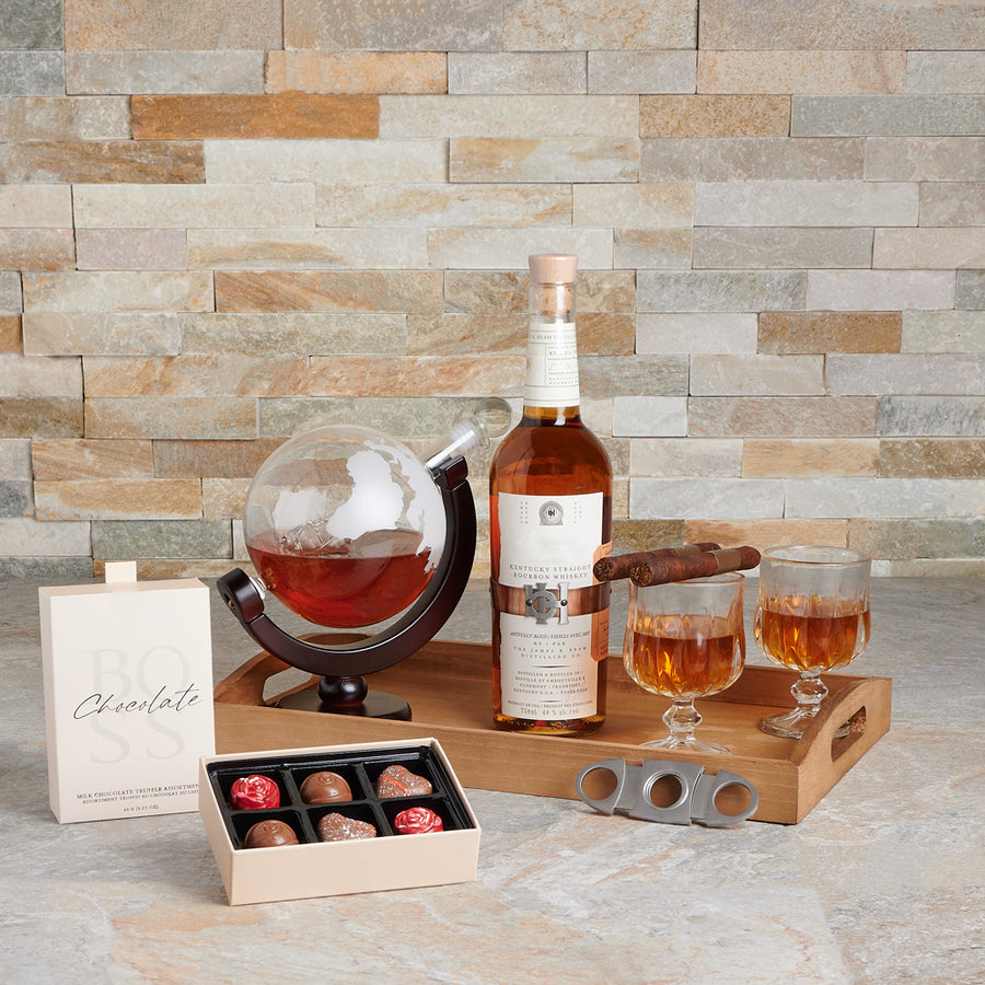 Scottish Gentry Decanter Set, liquor gift, liquor, decanter gift, decanter, cigar gift, cigar