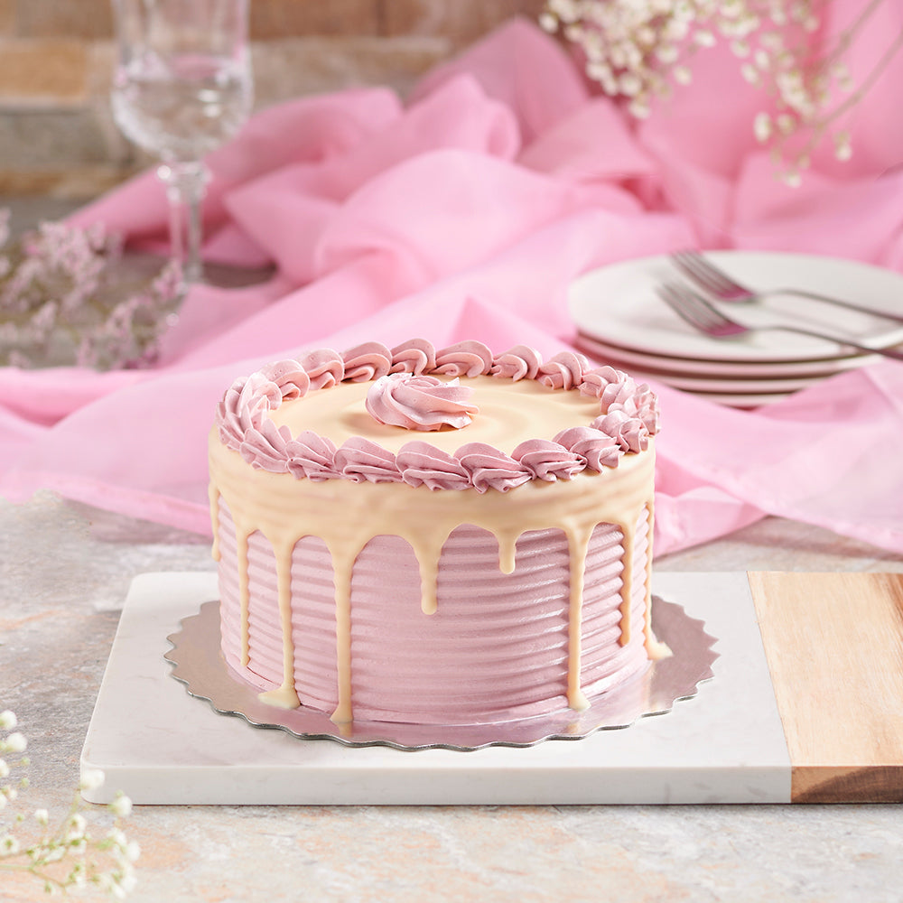 Raspberry Vanilla Cake, vanilla cake with raspberry buttercream, cake delivery, gourmet gift, cake gift, cake