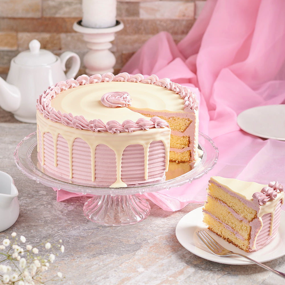 Large Raspberry Vanilla Cake, vanilla cake with raspberry buttercream, cake delivery, gourmet gift, cake gift, cake