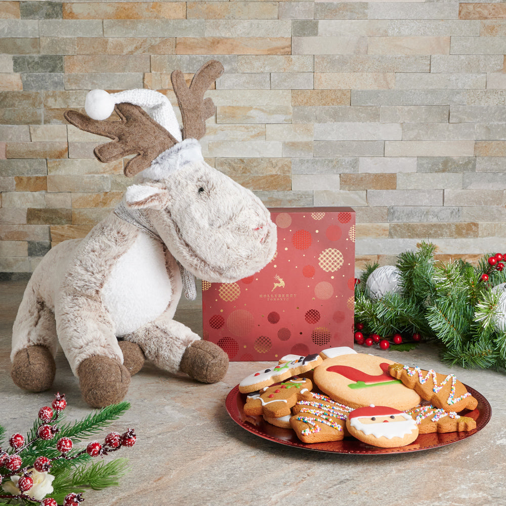 The Holiday Magic Reindeer & Cookie Set, Gourmet Gift Baskets, Christmas Gift Baskets, Gourmet Cookies, Canada Delivery