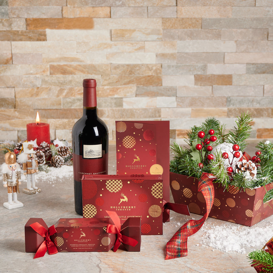 Magical Winter Wine Gift Set, wine gift baskets, Christmas gift baskets, gourmet gift baskets, wine gift, wine, christmas gift, christmas, holiday gift, holiday