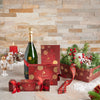 Festive Champagne Gift Set, champagne gift baskets, Christmas gift baskets, gourmet gift baskets