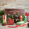 Festive Christmas Beer & Treats Box, Beer Gift Baskets, Christmas Gift Baskets, Gourmet Gift Baskets, Beer, Chocolate, Popcorn, Canada Delivery