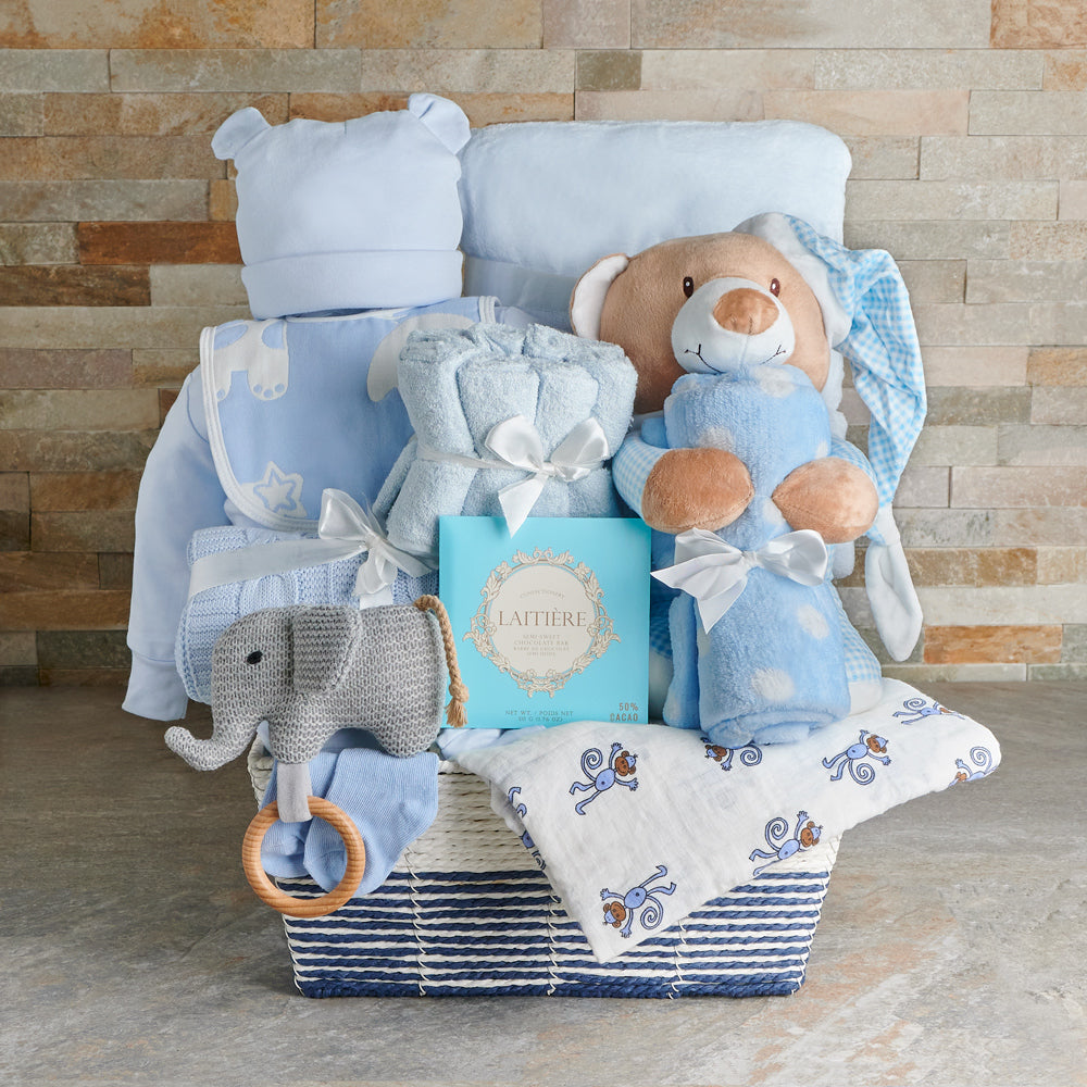 Cuddle Up Baby Boy Gift Basket, baby gift, baby, baby boy gift, baby boy, baby shower gift, baby shower