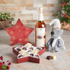 Spirits & Chocolate Christmas Basket, christmas gift, christmas, holiday gift holiday, liquor gift, liquor plush gift, plush, chocolate gift, chocolate