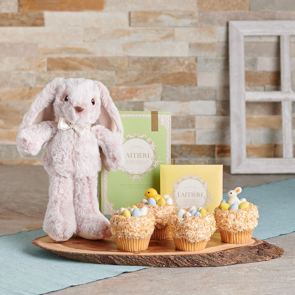 Springtime Love Gift Basket, cupcake gift, cupcake, easter gift, easter, chocolate gift, chocolate, gourmet gift, gourmet