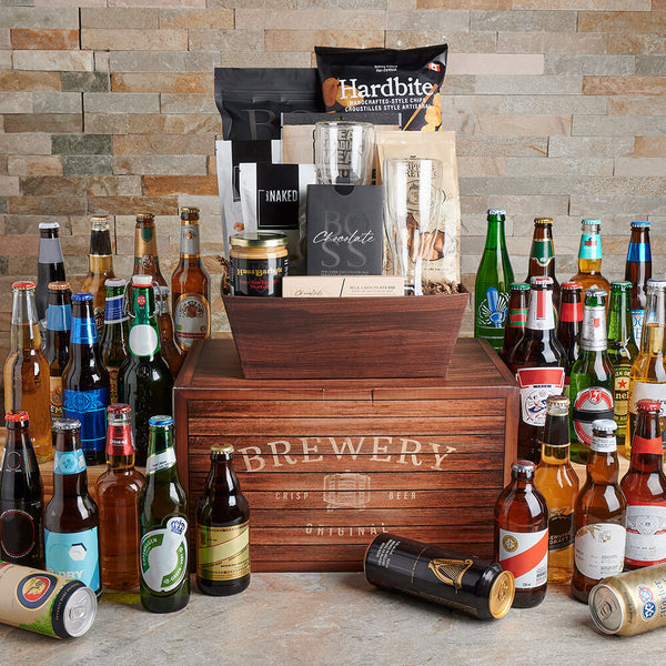 Supreme Beer & Snack Gift Box, beer gift, beer, snack gift, snacks, gourmet gift, gourmet, nuts gift, nuts, chocolate gift, chocolate