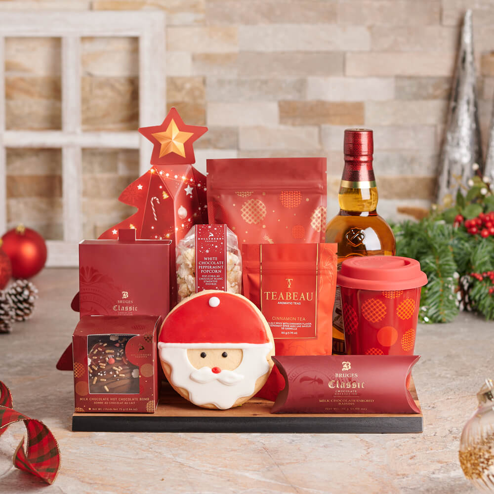 Sweet Santa &amp; Liquor Christmas Gift Set, christmas gift, christmas, holiday gift, holiday, gourmet gift, gourmet, tea gift, tea