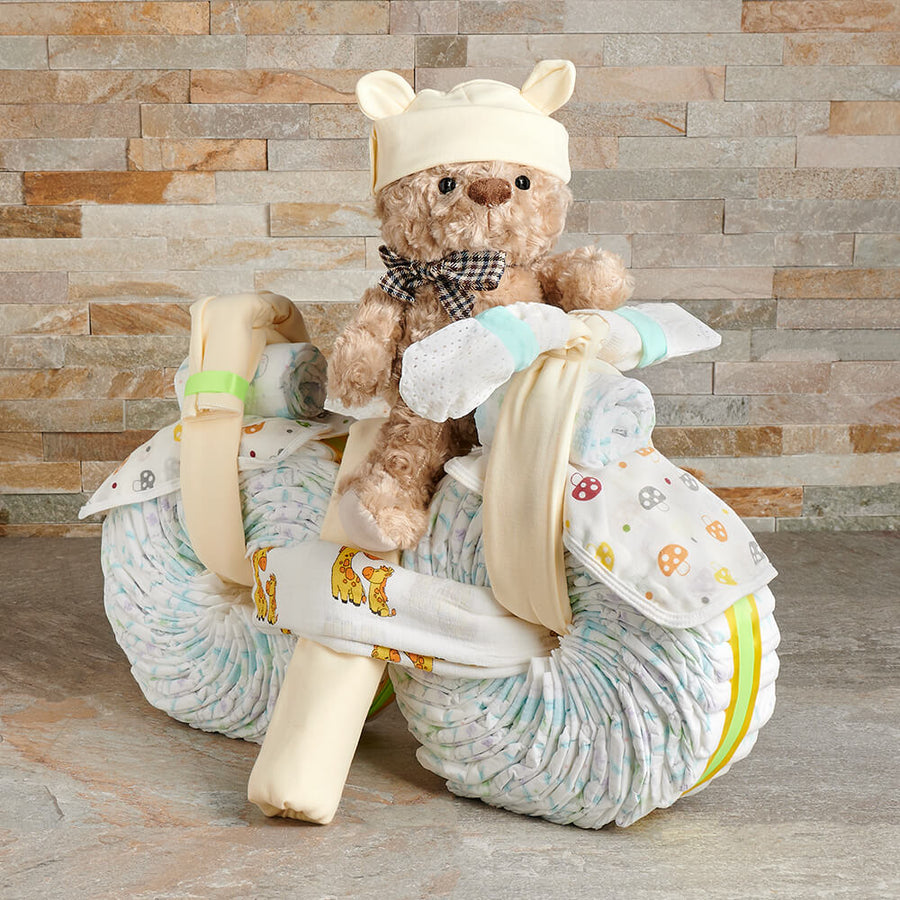 Unisex Motorcycle Gift Set, baby gift, baby, baby gift basket, unisex baby gift, unisex baby, gender neutral baby gift, gender neutral baby, baby shower