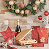 Yuletide Champagne & Snack Gift Basket, christmas gift, christmas, holiday gift, holiday, gourmet gift, gourmet, sparkling wine gift, sparkling wine, champagne gift, champagne, chocolate gift, chocolate