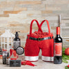 Santa's Spa Day Wine Gift Set, Christmas gift baskets, wine gift baskets, spa gift baskets, gifts for men