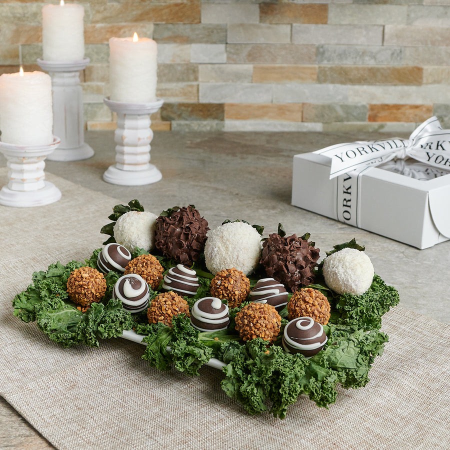 The Exotic Chocolate Box, Gourmet Gift Baskets, Chocolate Gift Baskets, Chocolate Truffles, Chocolate covered strawberries, Canada Delivery