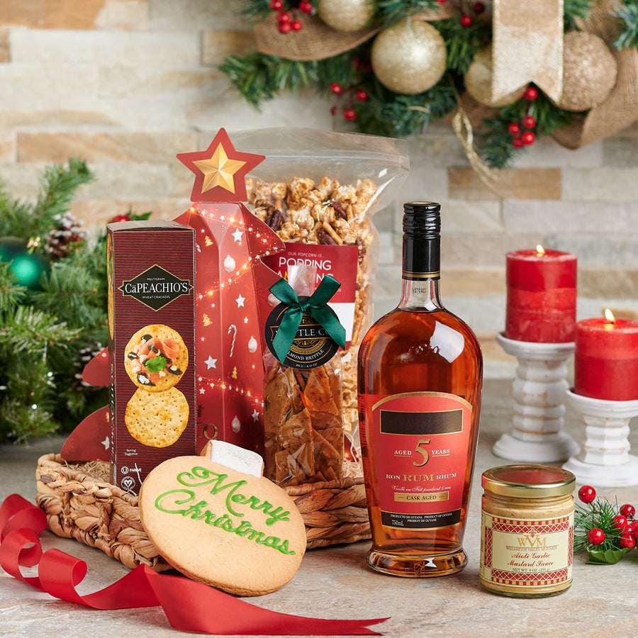 Christmas Gift Baskets,  christmas,  spirits,  popcorn,  crackers,  Chocolate,  Liquor Gift Basket,  Liquor,  liquor gift, christmas gift basket delivery, delivery christmas basket delivery, liquor basket canada, canada liquor basket, toronto