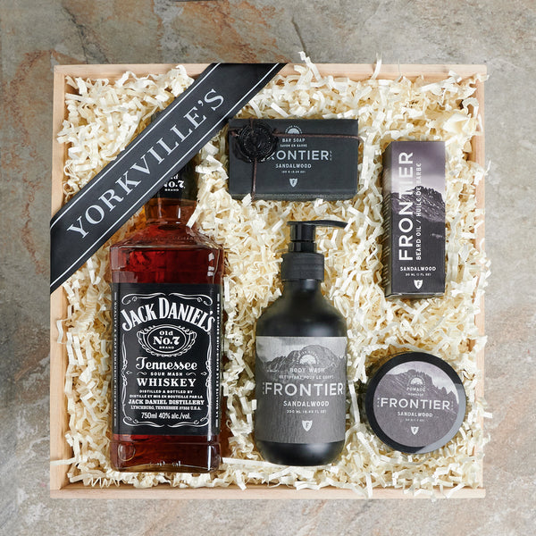 spa baskets for him,  bear oil,  jack daniels,  lavender,  bath and body,  skincare,  spa, whiskey spa gift set delivery, delivery whiskey spa gift set, bath and body gift set canada, canada bath and body gift set, toronto