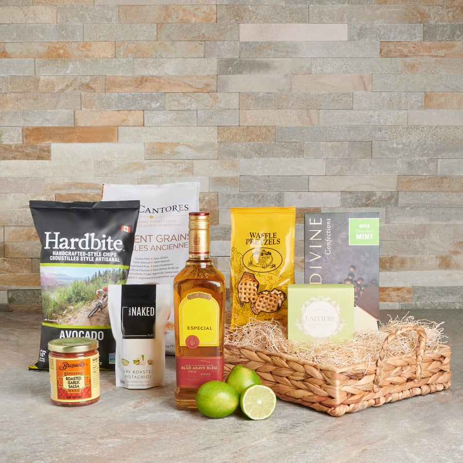 lime, gourmet, Liquor Gift Basket, Liquor, snack gift basket, Snacks, tequila, snacks gift basket delivery, delivery liquor gift basket, tequila basket canada, canada tequila basket, toronto