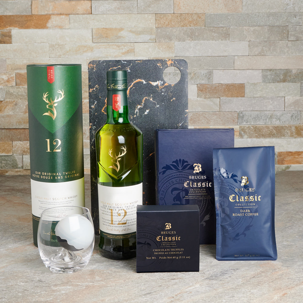 Late Hour Whiskey & Chocolate Tasting Set, Liquor Gift Baskets, Chocolate Gift Baskets, Gourmet Gift Baskets, Canada Delivery