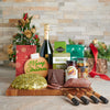 Festive Nights Cheeseball Gift, Champagne Gift Baskets, Christmas Gift Baskets, Xmas Gift Set, Cheeseball, Champagne, Chocolate, Pretzels, Canada Delivery