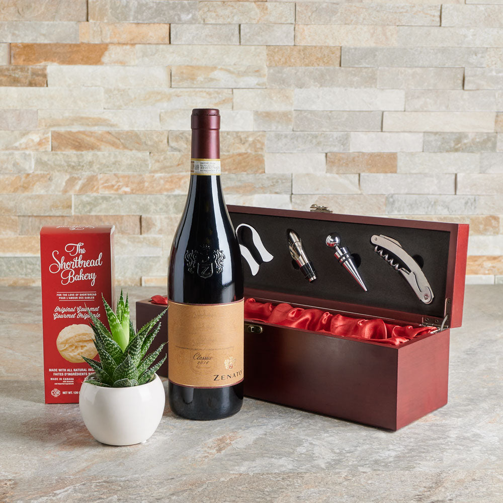The Mahogany Wine & Tools Gift Box, Wine Gift Baskets, Canada Delivery