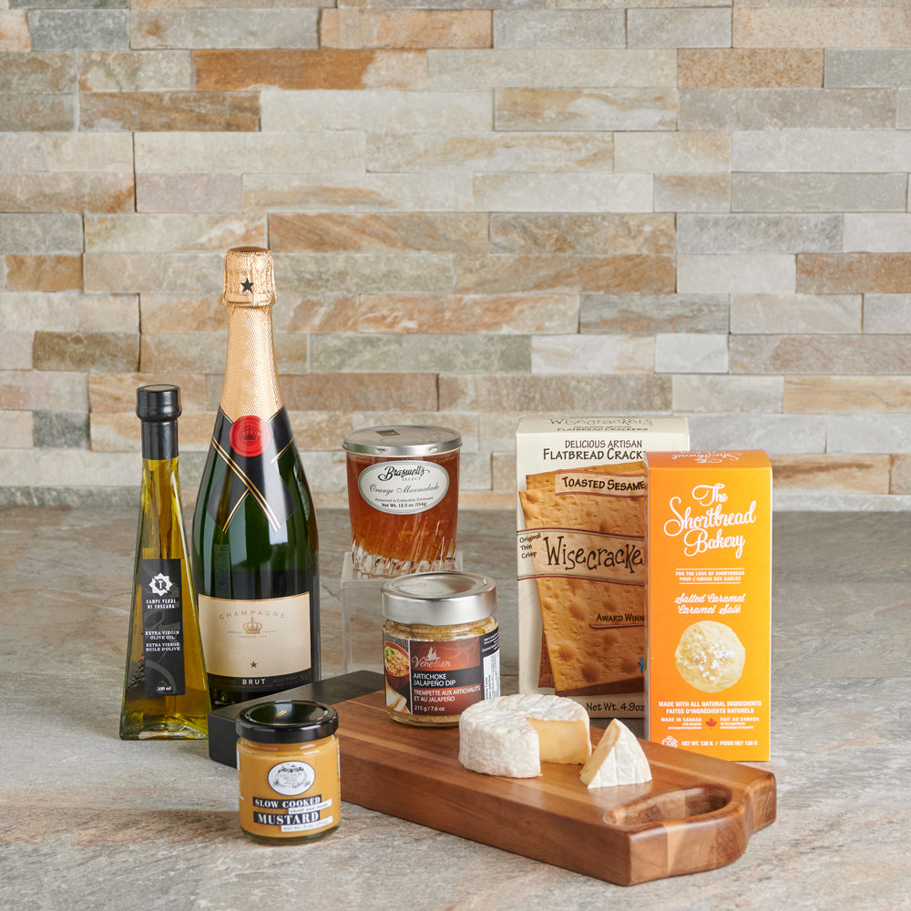 Gourmet Accents &amp; Champagne Gift Basket , Gourmet Gift Baskets, Champagne Gift Baskets, Canada Delivery