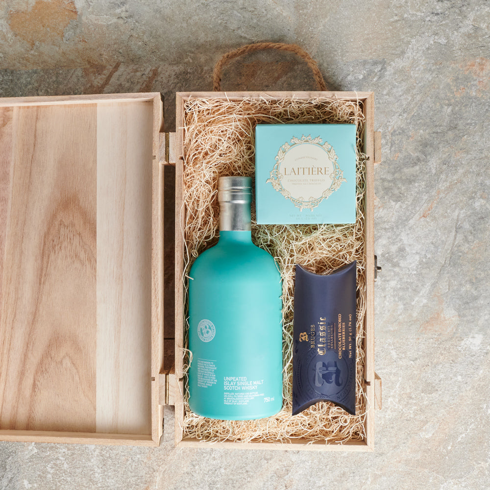 Lifted Spirits Gift Basket, Liquor Gift Baskets, Liquor Gift Crate, Chocolate Gift Baskets, Canada Delivery